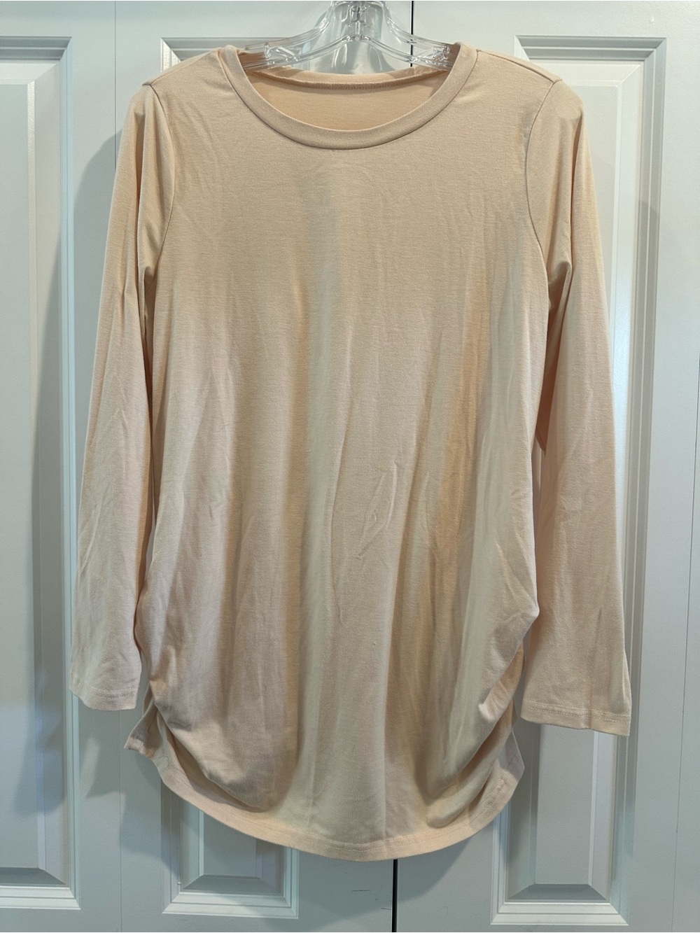Women’s Long Sleeve Maternity Crew Neck Top - Cream